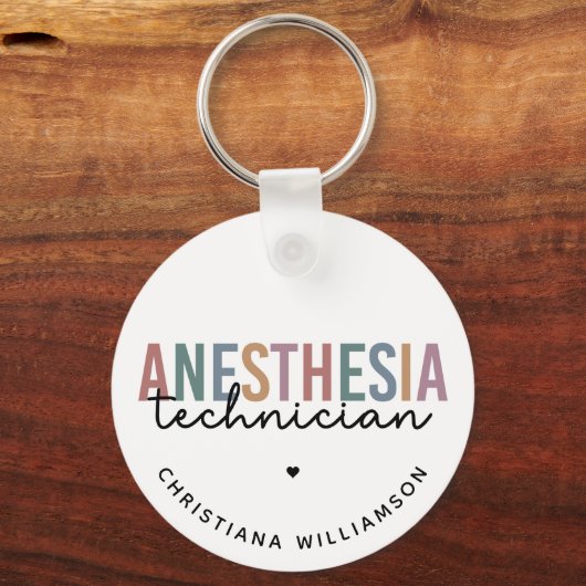 Aangepaste anesthesie Technicus Retro anesthesie Sleutelhanger (Voorkant)