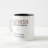 Aangepaste anesthesie Technicus Retro anesthesie Tweekleurige Koffiemok (Voorkant links)