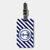 Aangepaste ankerstempel en diagonale strepen bagagelabel (Voorkant verticaal)