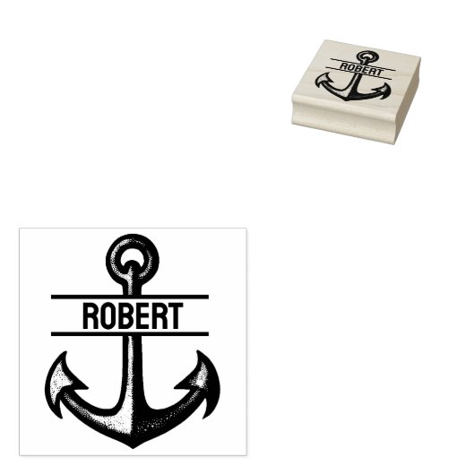 Aangepaste ankerstempel met aangepaste naam 	rubberstempel (Gestempeld)