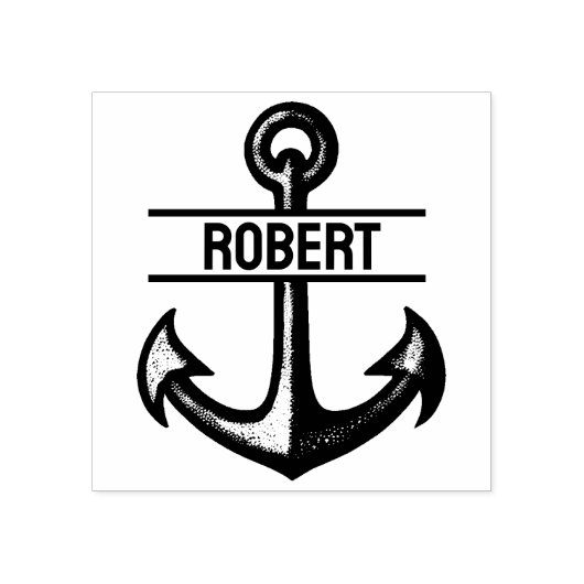 Aangepaste ankerstempel met aangepaste naam 	rubberstempel (Afrduk)