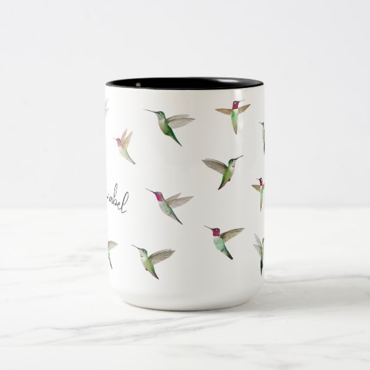Aangepaste Anna's Hummingbird Two-Tone Coffee Mok (Center)