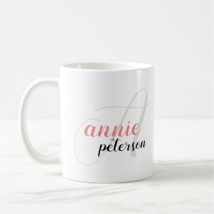 Aangepaste Annie Naam 'A' letter monogram Koffiemok