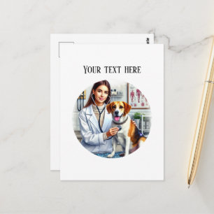 Aangepaste ansichtkaart van een cute dierenartsenp briefkaart