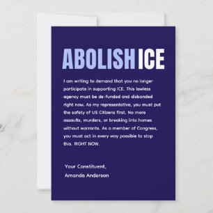 Aangepaste anti-ICE-politieke ansichtkaart Feestdagenkaart