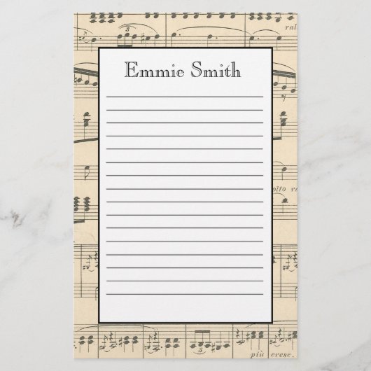Aangepaste Antiek kaartmuziek Briefpapier (Voorkant)