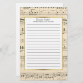 Aangepaste Antiek kaartmuziek Briefpapier (Voorkant / Achterkant)