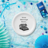 Aangepaste Antiek  schrijfmachine voor zwarte mach Papieren Bordje (Feest)