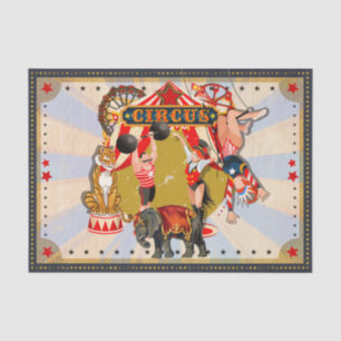 Aangepaste antieke vintage retro circusbord voor v tissuepapier