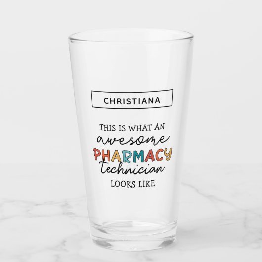 Aangepaste apotheek Technicus Geweldige Funny Glas (Voorkant)