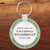 Aangepaste apothekerswaardering Funny Pharmacy Wee Sleutelhanger (Voorkant)