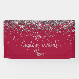 Aangepaste Apple en Zilver Verjaardagsfeestje Spandoek