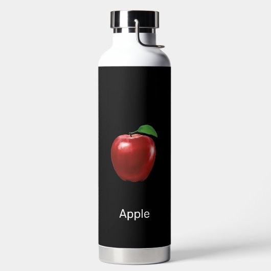 Aangepaste Apple-fruitafbeelding en bewerkbare tek Waterfles (Links)