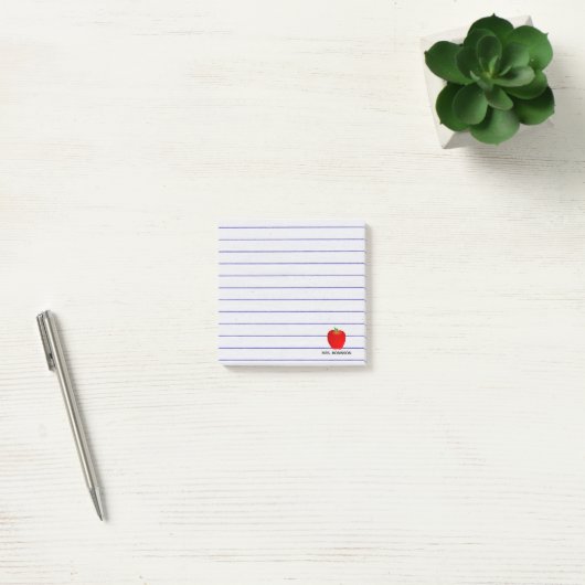 Aangepaste Apple Lines Teacher Sticky Notes (Kantoor)