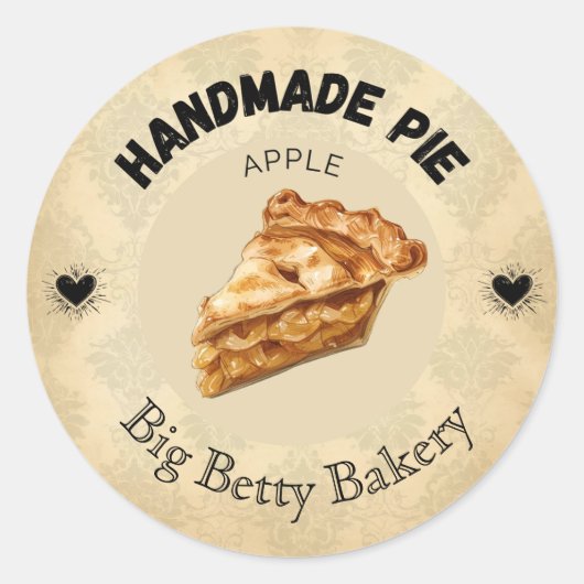 Aangepaste Apple Pie Labels | Gepersonaliseerde Ba (Voorkant)