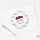 Aangepaste Apple Stripe  Klassieke Ronde Sticker (Envelop)