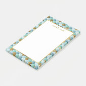 Aangepaste Aqua Blauwgroen Gold Mermaid Scales Post-it® Notes (Schuin)