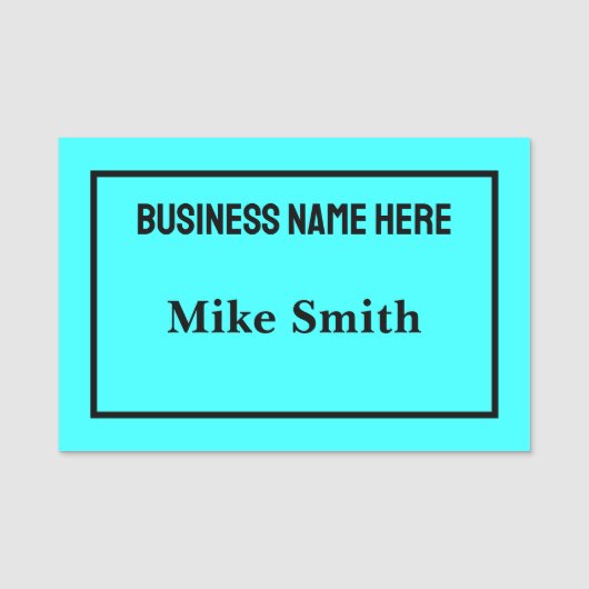 Aangepaste Aqua Blue Name Badge (Voorkant)