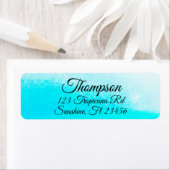 Aangepaste Aqua Blue Return-adreslabels Etiket (Insitu)