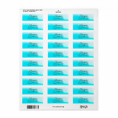 Aangepaste Aqua Blue Return-adreslabels Etiket (Full Sheet)