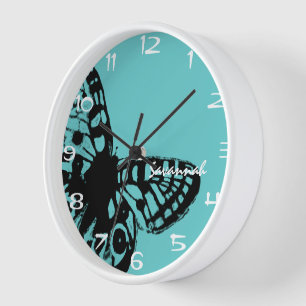 Aangepaste Aqua Butterfly klok