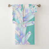 AANGEPASTE AQUA CRYSTAL BATHROOM TOWEL SET BAD HANDDOEK (Insitu)