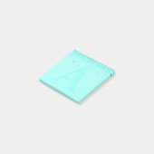 Aangepaste Aqua Glitter Monogram Notitieblok Post-it® Notes (Schuin)