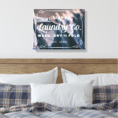 Aangepaste Aqua Laundry Wash Dry Fold Sign Canvas Afdruk (Insitu (Slaapkamer))