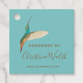 Aangepaste Aqua Sky Hummingbird Bedankjes Labels