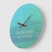 Aangepaste Aqua Waterverf Mermaid Tail Wall klok (Hoek)