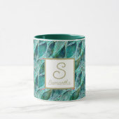 Aangepaste aquarel Eucalyptus Blauwe Rivier blader Mok (Midden)