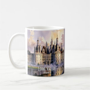 Aangepaste aquarel Frankrijk Loire Vallei Retro Ka Koffiemok