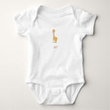 Aangepaste Aquarel Giraffe Baby Bodysuit