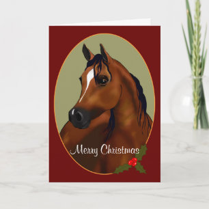 Aangepaste Arabische Paard Kerst Cameo Kaart