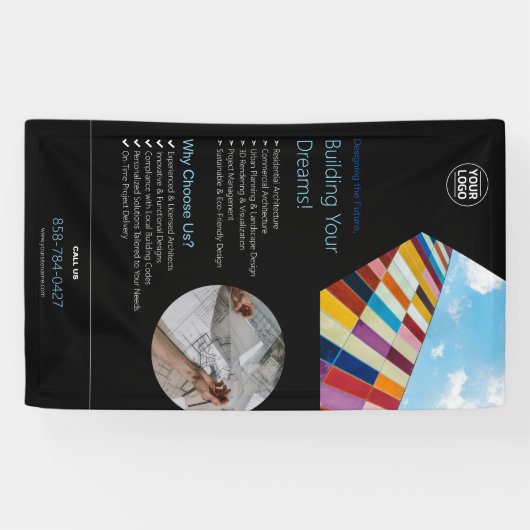 Aangepaste architectenbureau spandoek (Horizontaal)