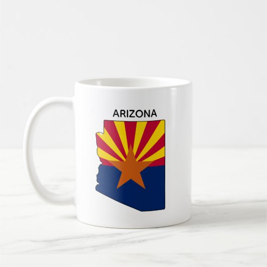 Aangepaste Arizona State Kaart Vlag Koffiemok (Links)