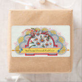 Aangepaste Art Deco Floral Label (Insitu)