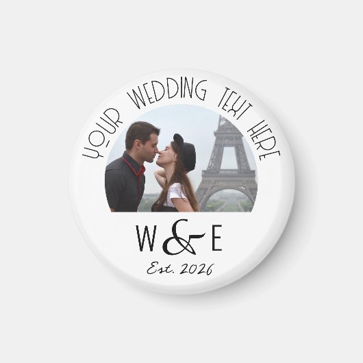 Aangepaste Art Deco Tekst Koelkast Magneet Huwelij (Voorkant)