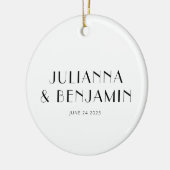 Aangepaste Art Deco Zwart Wit Pas getrouwd Naam Ke Keramisch Ornament (Links)
