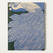 Aangepaste Art Nouveau Peacock Print Planner (Achterkant)