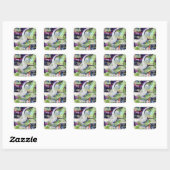 Aangepaste art Square stickers (Vel)
