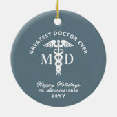 Aangepaste arts Medische Gepersonaliseerde Kerstmi Keramisch Ornament (Achterkant)