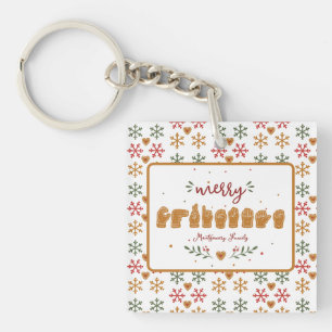 Aangepaste ASL Prettig Kerstmis Gingbread Handen Sleutelhanger