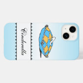 Aangepaste Assepoester Slipper Blauwgroen Pillow i Case-Mate iPhone Case (Achterkant (horizontaal))