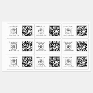Aangepaste Asset QR Bedrijfslogo Zakelijk Eigend Labels