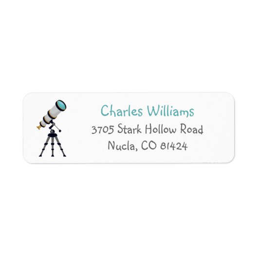 Aangepaste Astro Telescope Stargazer Return Add Etiket (Voorkant)