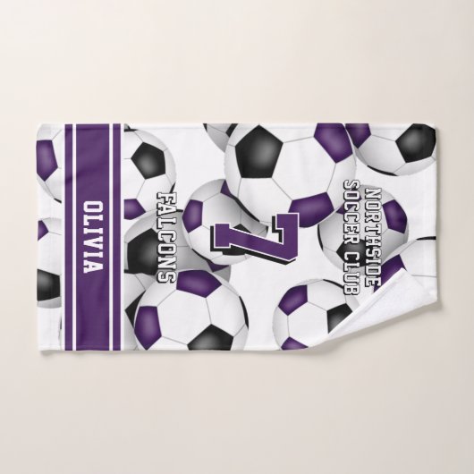 Aangepaste atleet en teamnaam paarse handdoek (Handdoek)