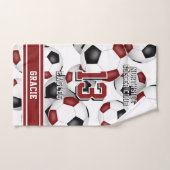 Aangepaste atleet en teamnaam voetbalkastanje handdoek (Handdoek)