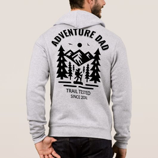 Aangepaste Atletische Heather Adventure Dad Hiking Hoodie (Achterkant)