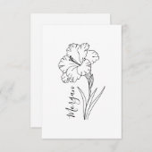 Aangepaste augustus Gladiolus Geboortebloem Gift v Bedankkaart (Voorkant / Achterkant)
